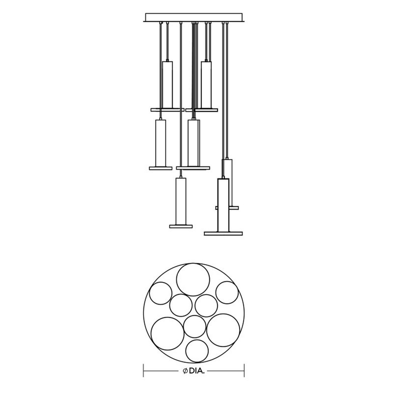 Luminaire suspendu 120V Moorehouse Nonuple, Blanc
