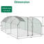 Cage spacieuse en métal avec couvercle imperméable, avec couvercle, 9,84 pi x 19,68 po x 6,56 pi, pour grand jardin avec tissu imperméable et barrière verrouillable-1654138890