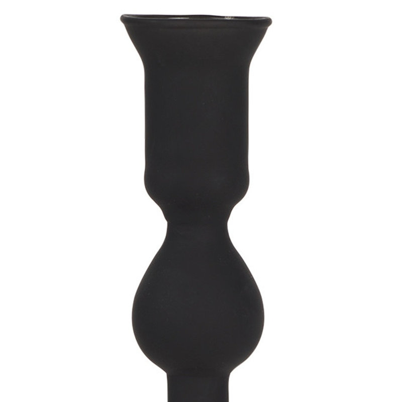 Chandelle de table 10 po en verre noir