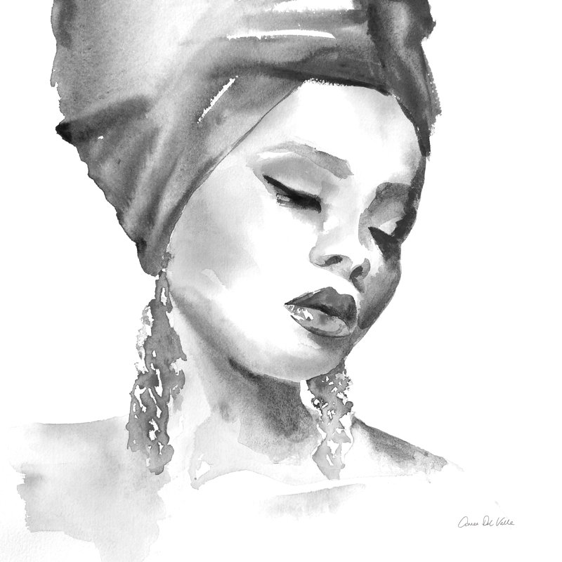 Woman II BW Crop by Aimee Del Valle - Wrapped Canvas Painting, 51cm H x 51cm W x 3.8cm D