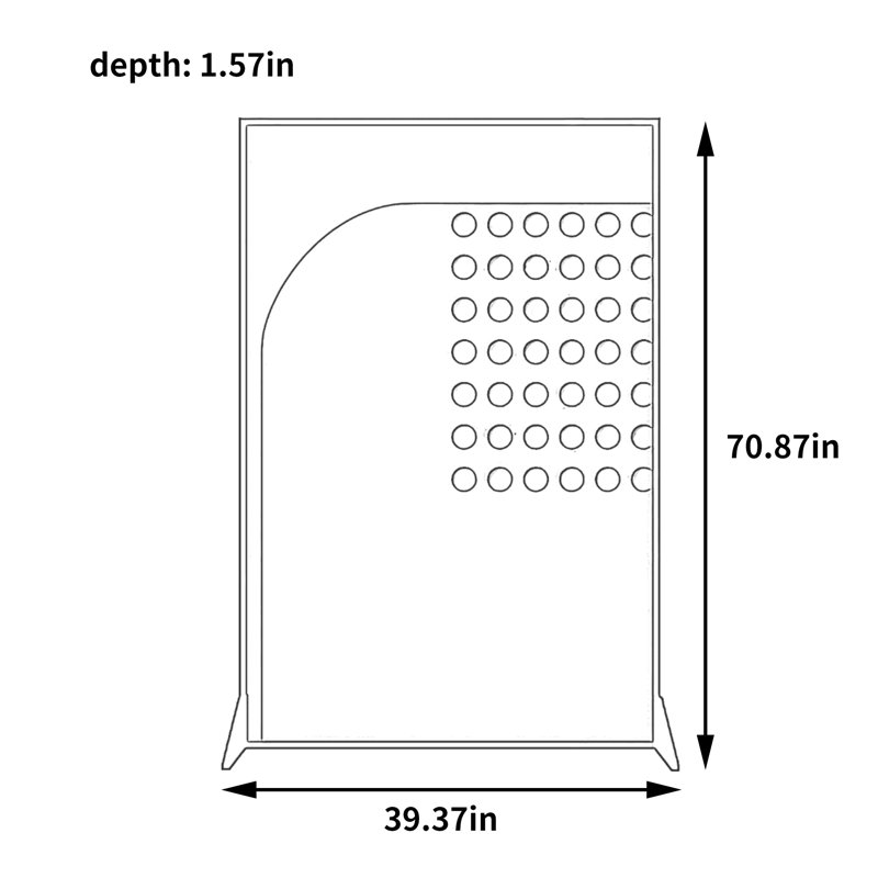 Écran d'art moderne minimaliste, 70.87" H x 39.37" W x 1.57" D