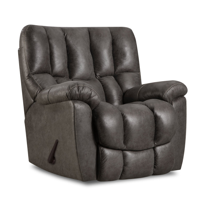 Kavik Faux Leather Recliner, Gray 100% Polyester