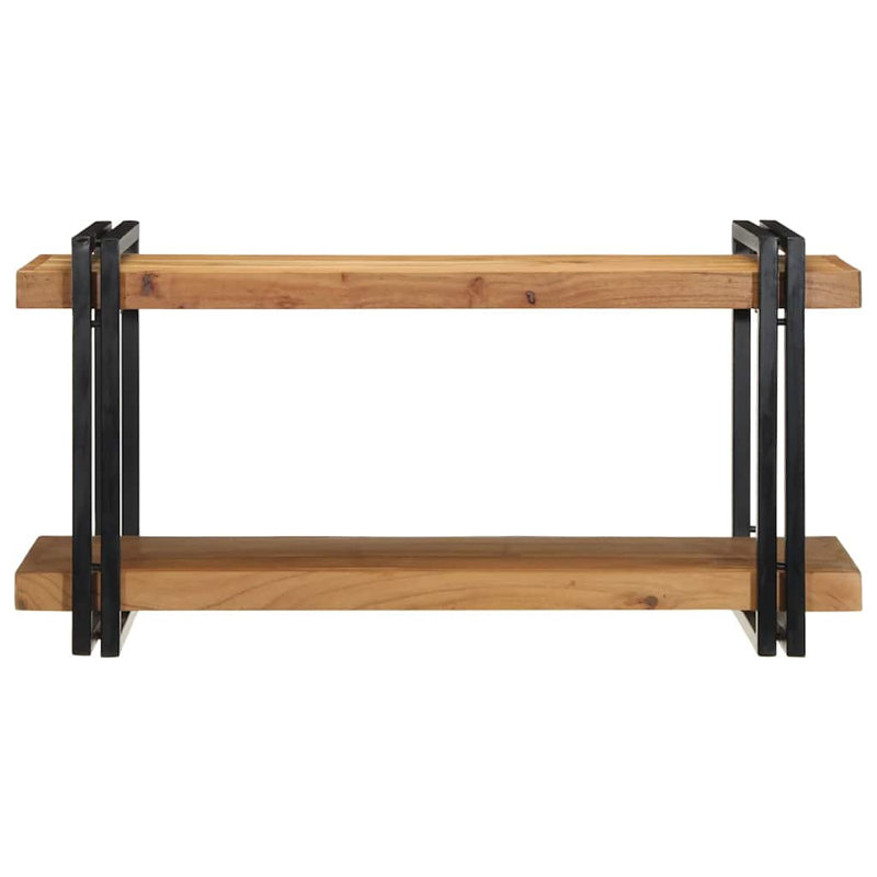 Solid Wood Media Shelves, 45cm H x 90cm W x 33cm D, Brown
