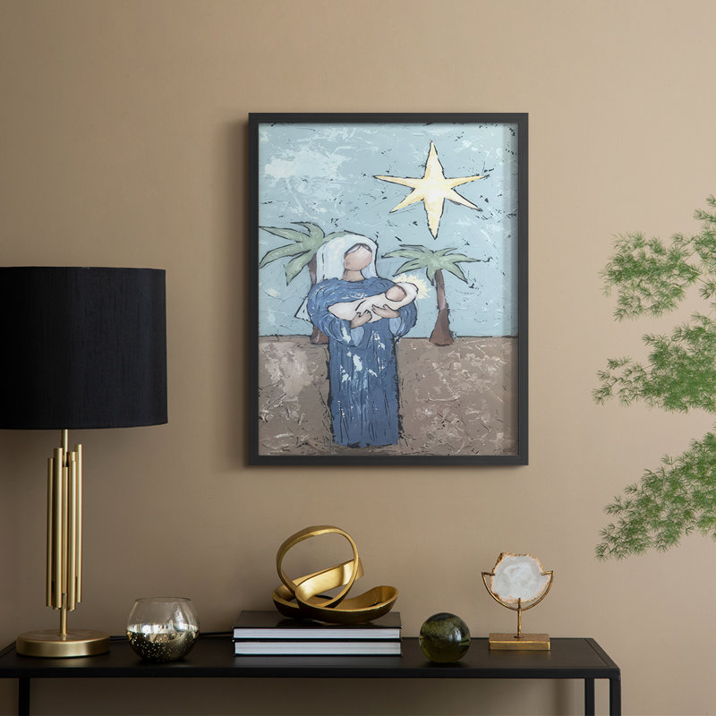 A Silent Night II Framed Print - Solid Wood, 11" H x 9" W, Black Framed