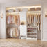 Système d'organisation l 120 po avec armoire à chaussures, rangement pour portes et tiroirs en bois