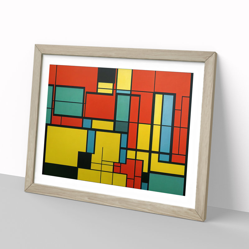 Cubism Abstract Vol.5 - Framed Print, 34cm H x 46cm W x 2cm D, Oak