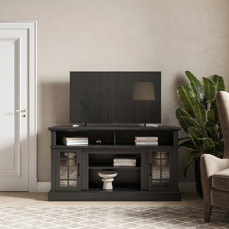 Meuble télé pour téléviseur de 65 po ou moins Farl, Gris rustique
