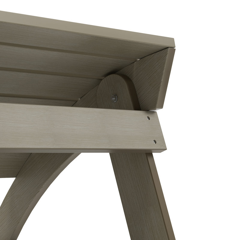 Repose-pieds pliant en polyuréthane Attapulgus, Gris patiné