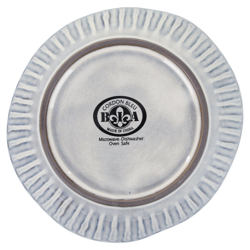 White Ceramic 12-Piece Dinnerware Set with Textured Design