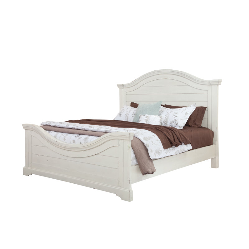 Amos Wood Standard Bed, White, Queen