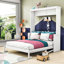 Grand lit escamotable avec tablette convertible et tête de lit-2035311590