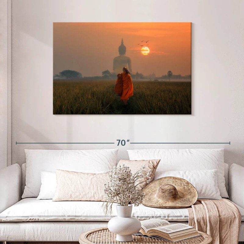 Adella Monk Behind Big Buddha, 30" H x 45" W