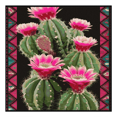 Washable Prickly Pear Southwestern Area Rug