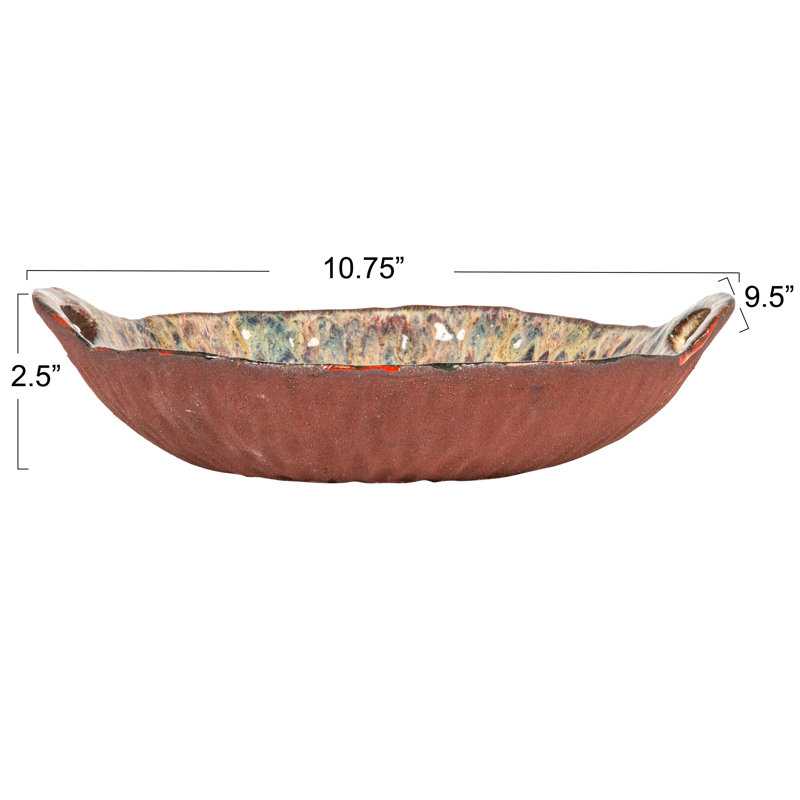 Round Stoneware Bowl with Handles