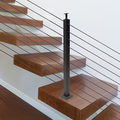 FORTRESS Fe26 Axis 34 in. H x 6 ft. W Black Steel Railing Stair Panel