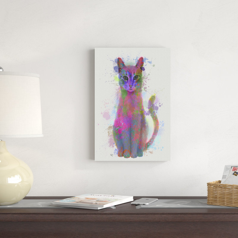 Chat arc-en-ciel 4, H 18 po x l 12 po x P 1 po