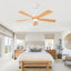 Ventilateur de plafond moderne de 52 pouces avec moteur à courant continu réversible à télécommande et 3 pales à intensité variable 3 couleurs-413754975-413754969