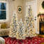 Ensemble d'arbre de Noël artificiel enneigé 3 lumières avec 3 lumières, 4 pi 5 pi 6 pi, décoration de Noël