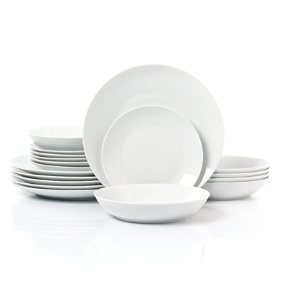 18pc Everyday Round White Dinner Set