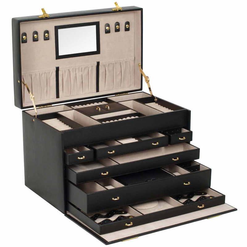 Heritage Chelsea Wood Jewelry Box, Black