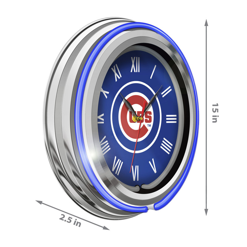 MLB Chicago Cubs 15" Neon Clock, Blue, MLB Chicago Cubs