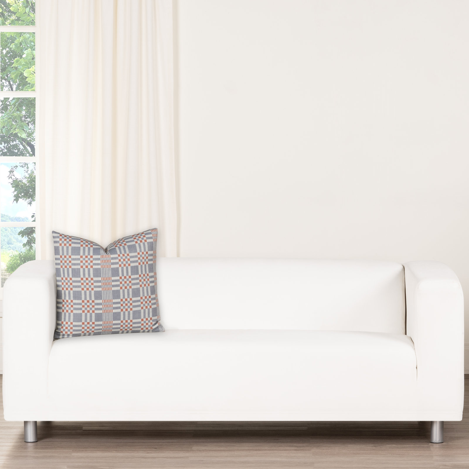 Modular Print Accent Pillow, Polyester, Blue, Square 18"