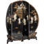6 Ft. Tall Black Lacquer Round Room Divider - Royal Ladies