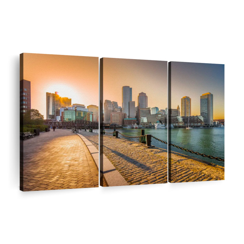 «Fan Pier Park Massachusetts» sur toile, H 20 po x l 33 po x P 1,25 po