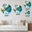 Horloge murale moderne bleue et blanche-30528214