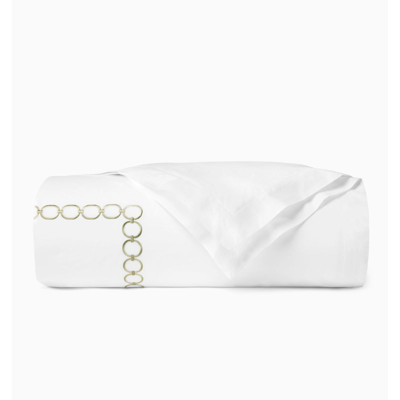 Catena Duvet Cover, Twin Duvet Cover, White/Willow