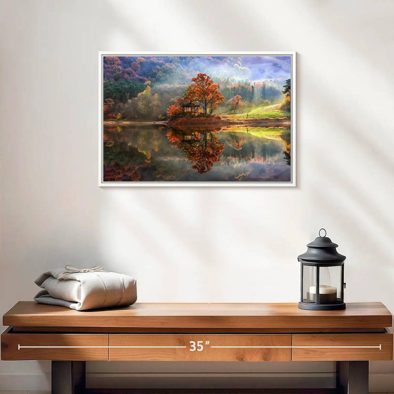 Enchanted Lake, 19" X 13", Floating Frame White