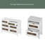 Ensemble de chambre à coucher 4 pièces, lit plateforme grand avec des autocollants en bois, table de chevet et commode avec poignée en métal-947488496