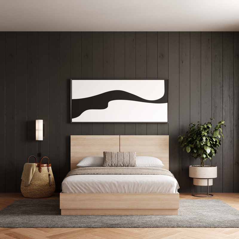 Jodeen Platform Bed, Beige, Queen