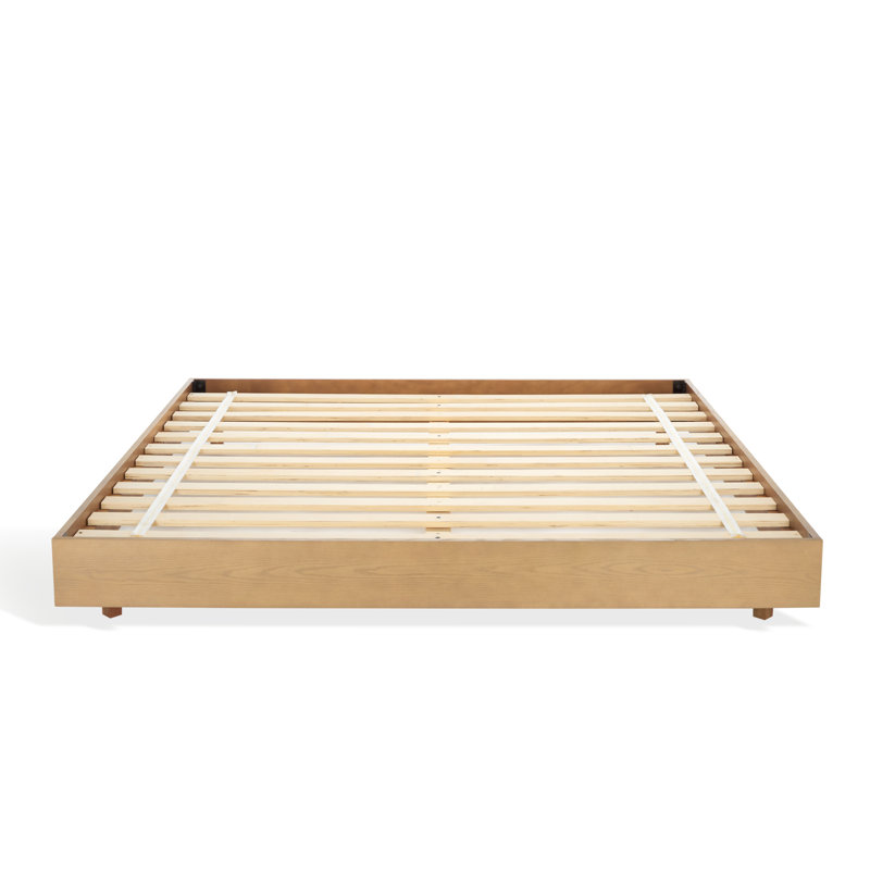 Bernadina Natural Wood King Bed Frame with Sturdy Construction