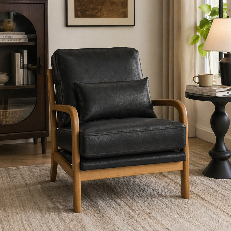 Chaise longue en bois, Black