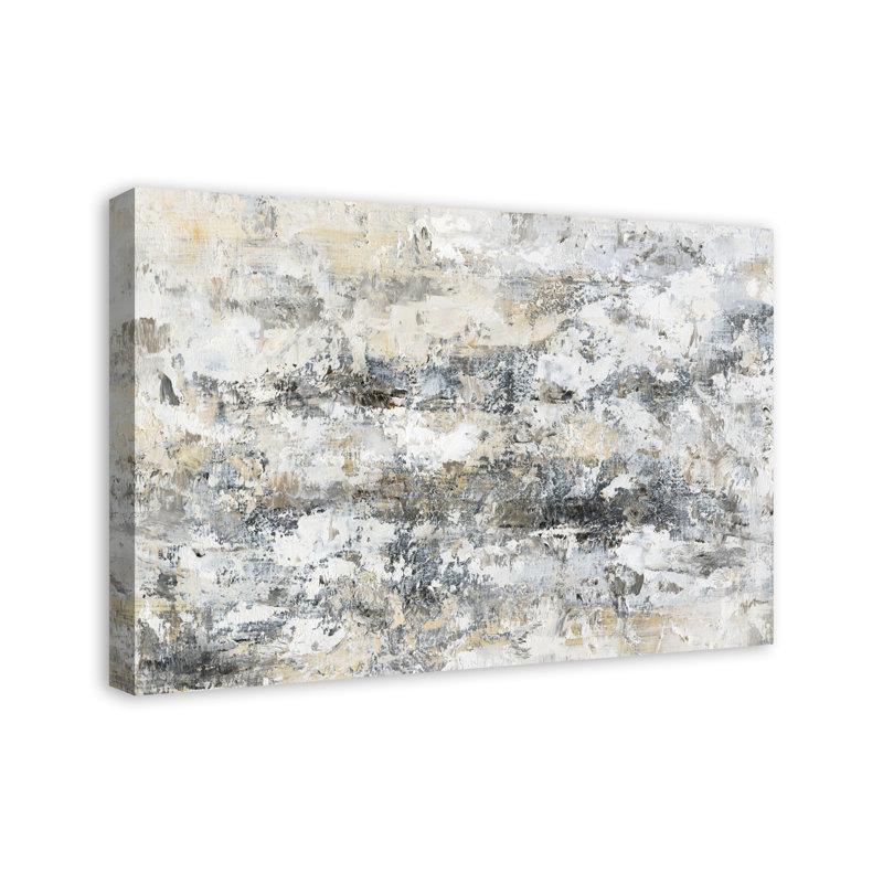 Abstrait neutre taché - peinture, Toile tendue, H 20 po x l 30 po x P 1,25 po