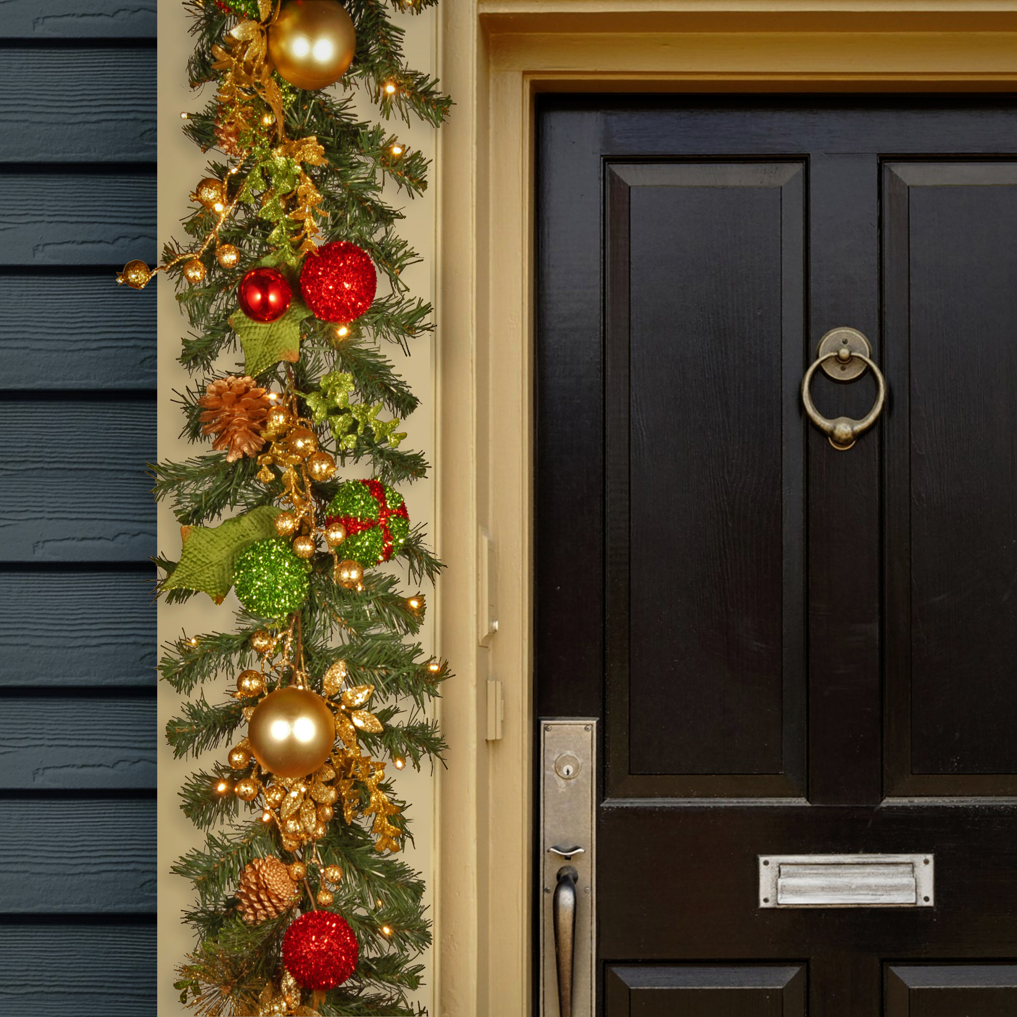The Holiday Aisle® 72 in. Decorated Christmas Garland with Battery Operated LED Lights