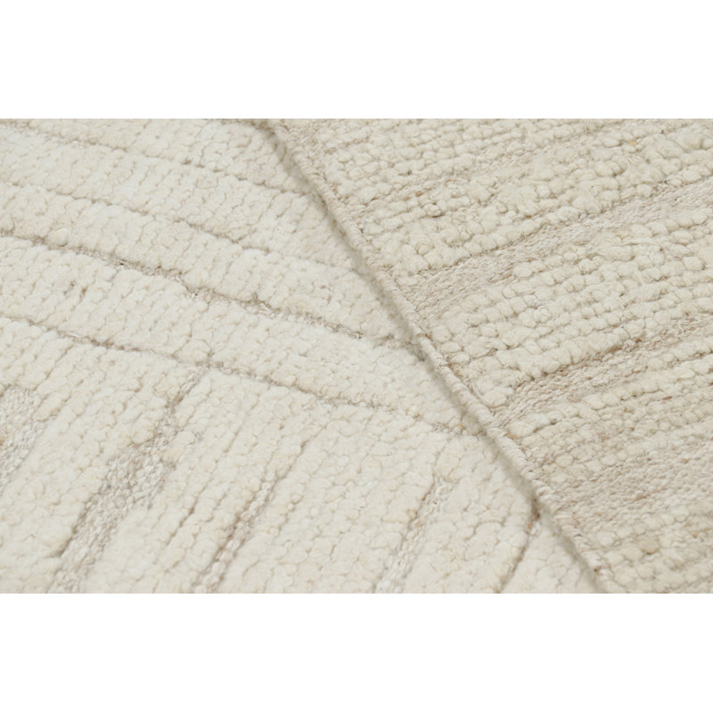 Rug & Kilim’S Contemporary Rug In White With High-Low Geometric Patterns