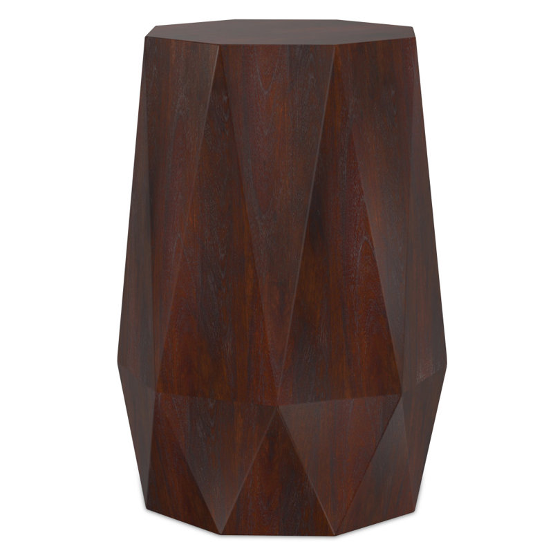 Table de bout en bois massif brun 21 po