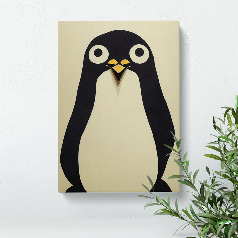 Paper Penguin No.2 - Wrapped Canvas, 50cm H x 35cm W x 3cm D