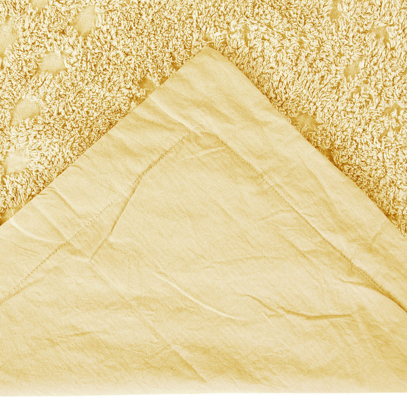 Rio 100% Cotton Tufted Pillow Sham with Medallion Pattern Machine Washable Pillow Cover for All Season, Euro Sham, Yellow