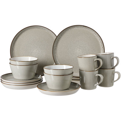 Visby 16 Piece Dinnerware Set, Gray