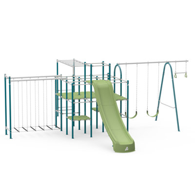 ActivPlay Base Camp Playground + Monkey Bars, Hanging Bridge