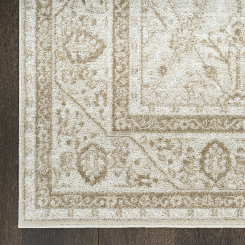 Lafever Ivory Taupe Vintage Indoor Rug, Rectangle 4' x 6'