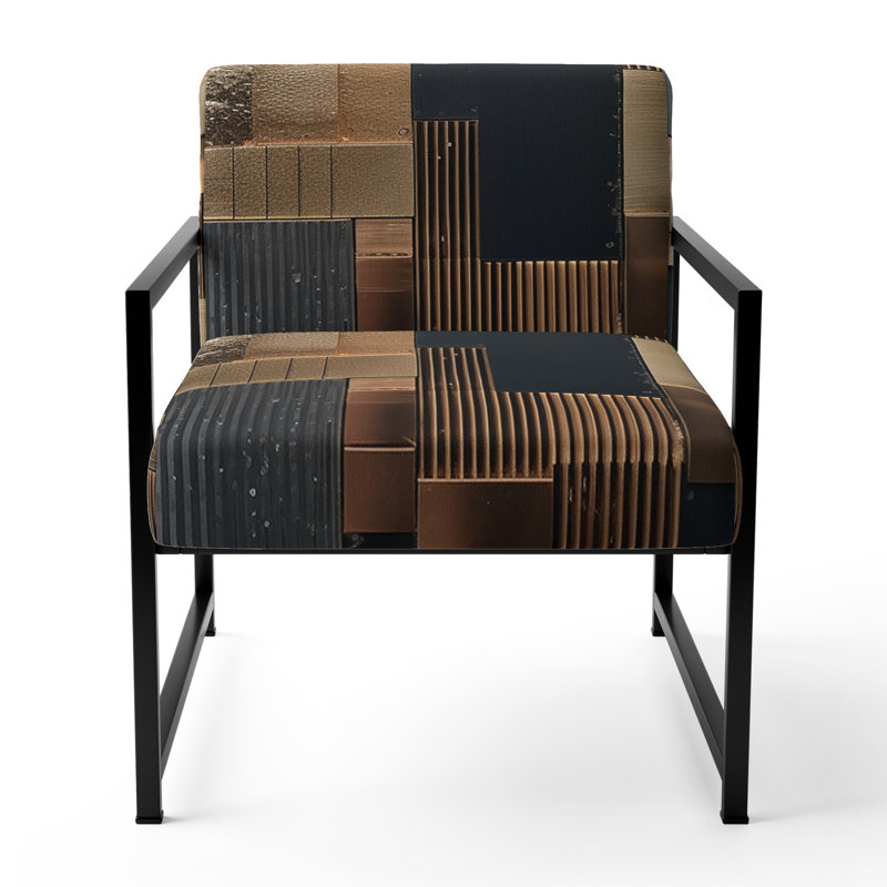 Chaise d'appoint rembourrée Brown, Noir