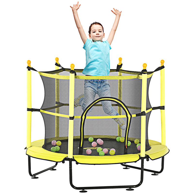 Trampoline 4,6 pi pour enfants, Jaune