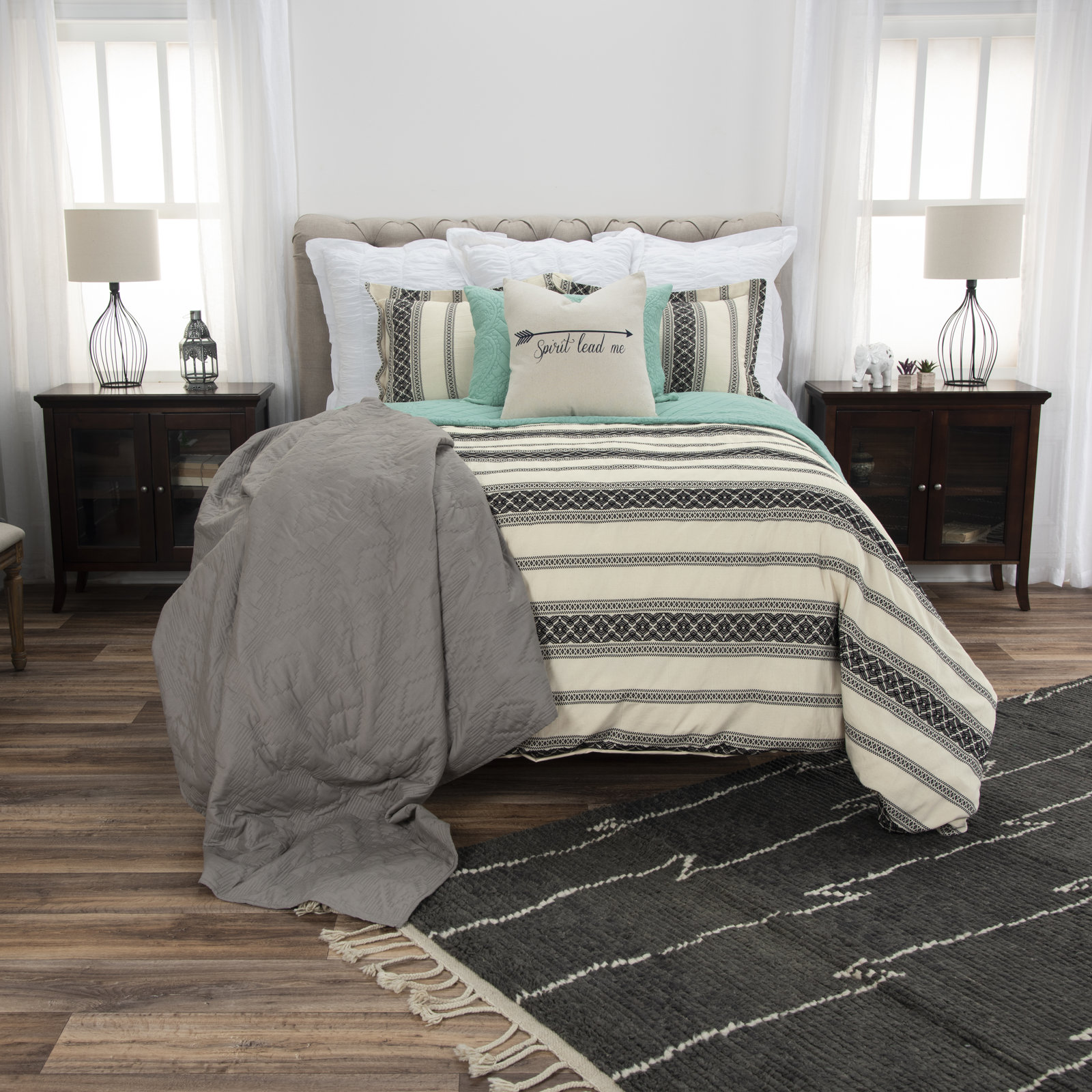 Cherie Cotton Duvet Cover Set, Queen Duvet Cover + 2 Shams