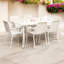 PORTO 6 seater Rectangular dining set - 160x90cm Table Plus 6 Stacking chairs-913274529