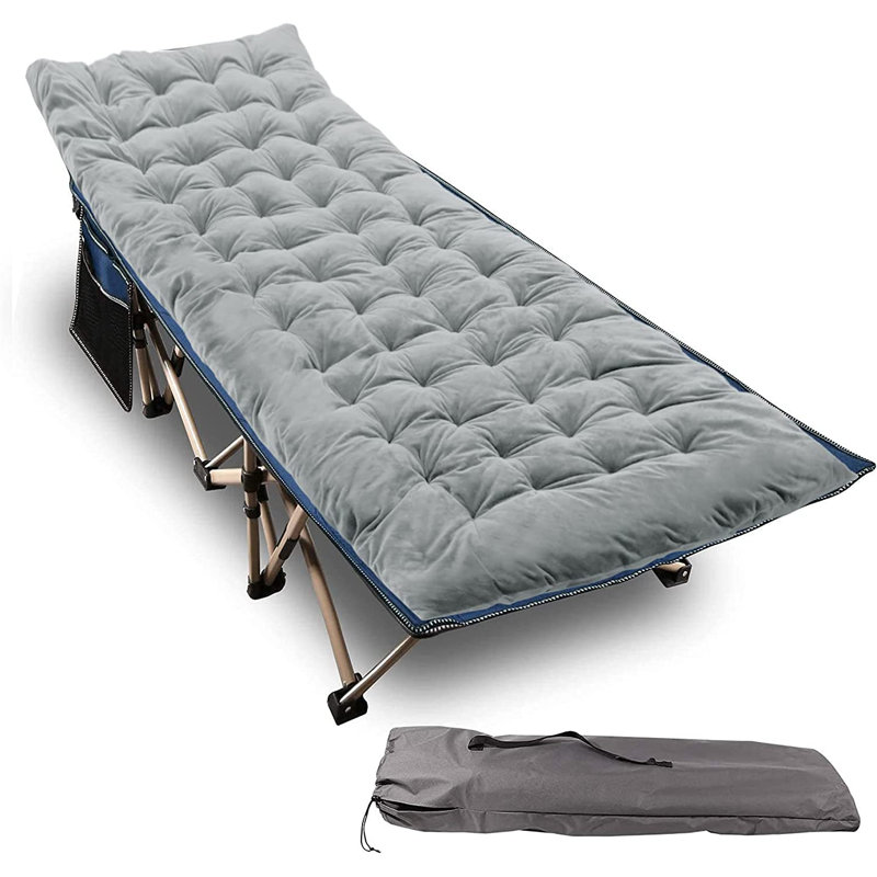 Lit de camp pliant, H 20 po x l 28 po x L 75 po, gris