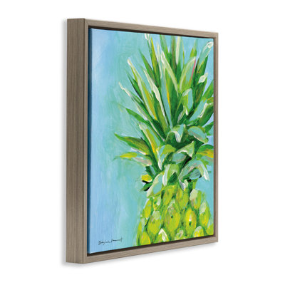 Ananas tropical sur fond bleu
